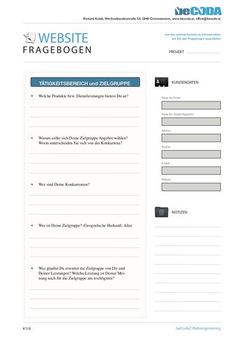 Website Fragebogen